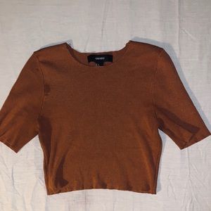 Forever 21 tan ribbed crop top